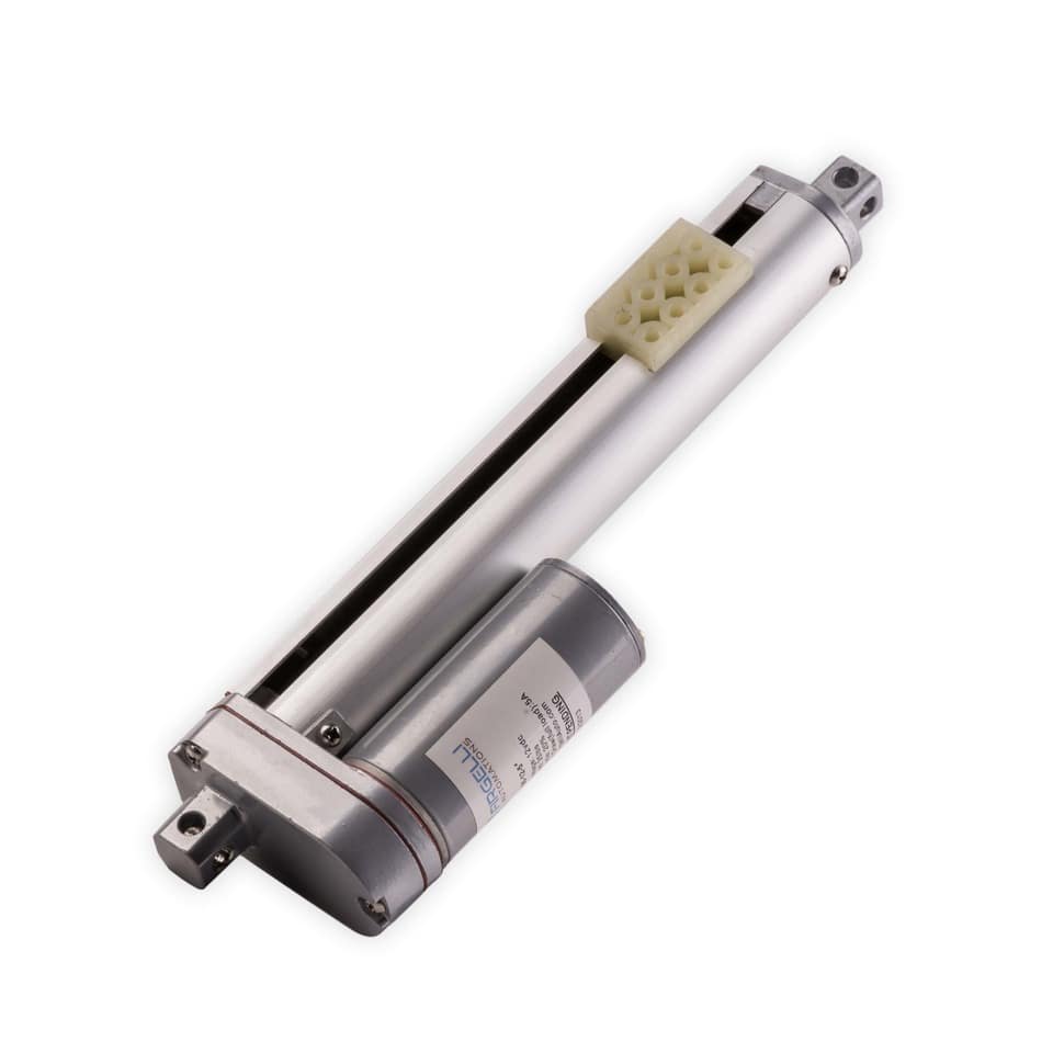 Spacnana Mini Lineaire Actuator, 100 Mm Slag 70N Stuwkracht 24V DC met Eindschakelaar, Aluminium Elektrische Lineaire Actuator voor Domotica en Deuren Spacnana Mini Lineaire Actuator, 100 Mm Slag 70N Stuwkracht 24V DC met Eindschakelaar, Aluminium Elektrische Lineaire Actuator voor Domotica en Deuren