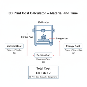 3D Print Cost Calculator   Material and Time Technical Diagram