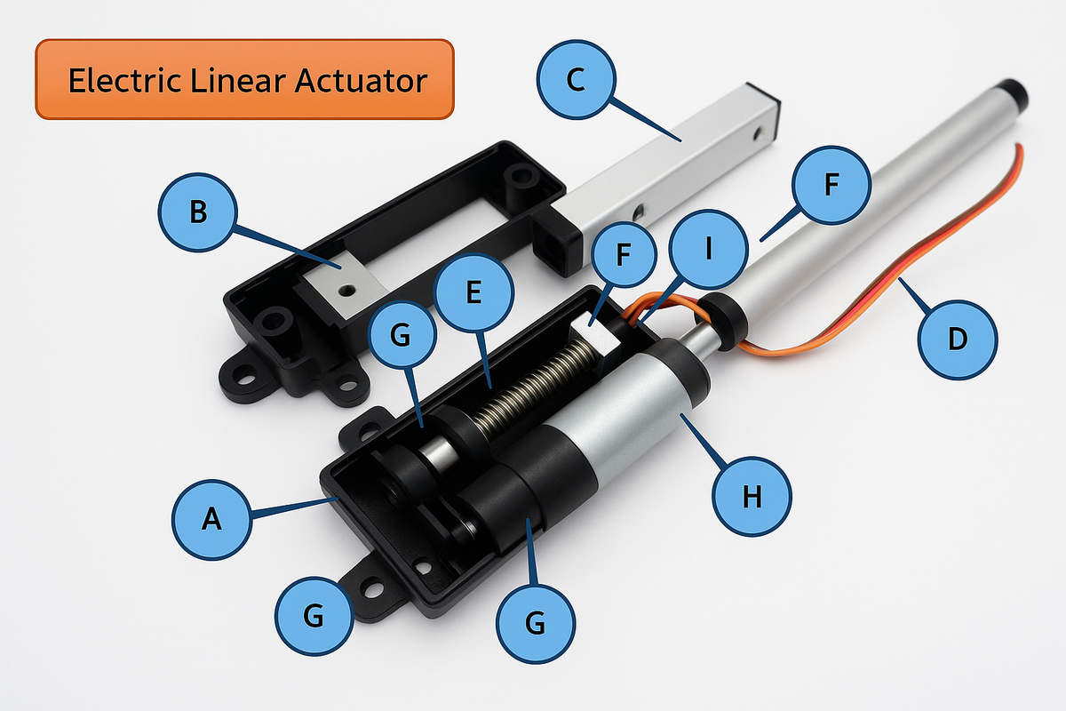 TSINY DIY Reciprocating Linear Actuator Motor – 12V/24V, Multiple Speeds (5-150 RPM)