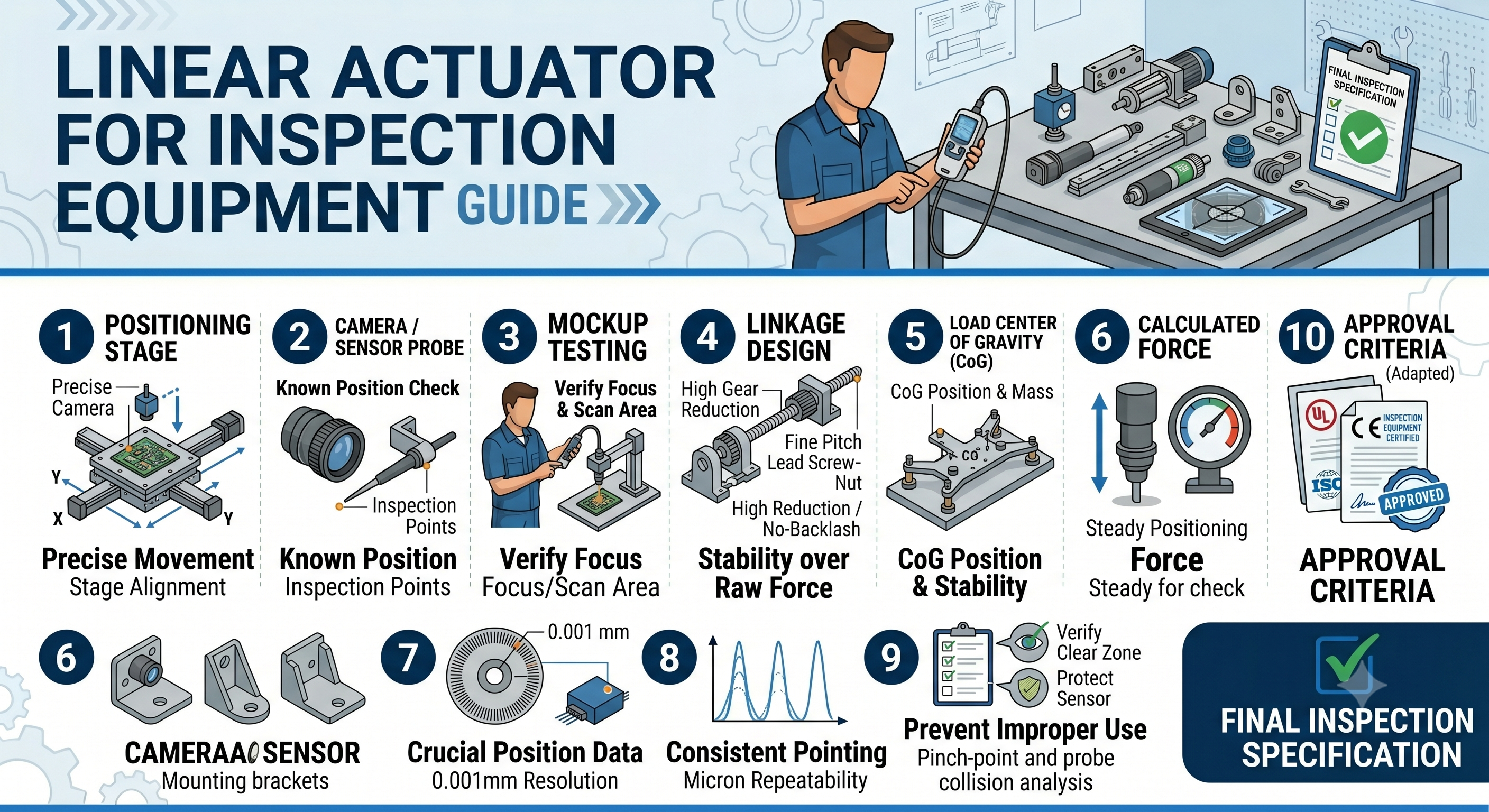 Linear Path Insection Linear Actuator for Inspection Equipment Guide: How to Spec