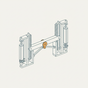 Air-pump Motion (pistons via Lever and Racks) diagram