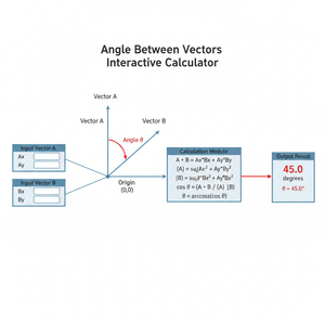 Angle Between Vectors Interactive Calculator Technical Diagram