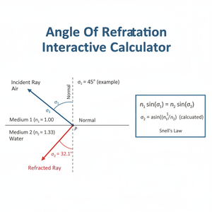 Angle Of Refraction Interactive Calculator Technical Diagram
