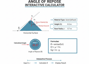Angle Of Repose Interactive Calculator Technical Diagram