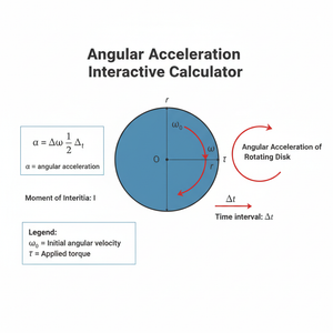 Angular Acceleration Interactive Calculator Technical Diagram