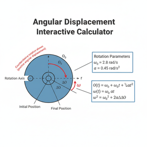 Angular Displacement Interactive Calculator Technical Diagram