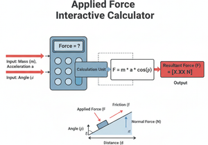 Applied Force Interactive Calculator Technical Diagram