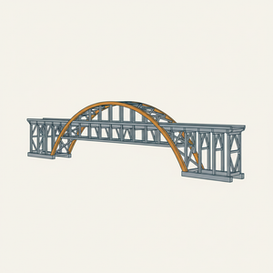 Arched Deck Truss Bridge diagram