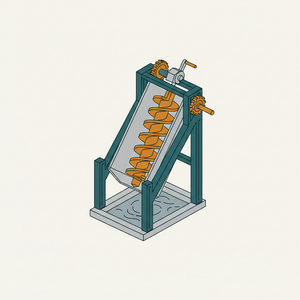 Archimedian Screw Water Lift diagram