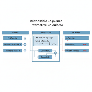 Arithmetic Sequence Interactive Calculator Technical Diagram