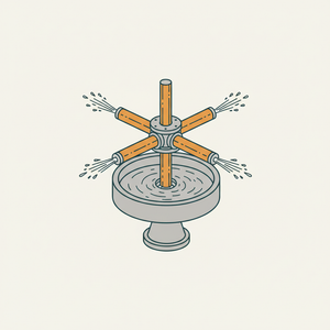 Barker's Mill / Water Wheel diagram