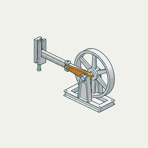 Beam-driven Crank and Fly-wheel diagram