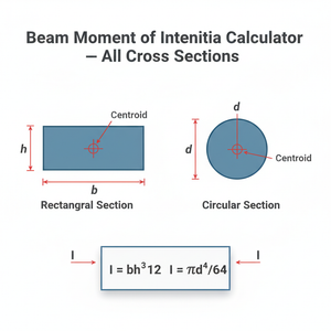 Beam Moment of Inertia Calculator   All Cross Sections Technical Diagram