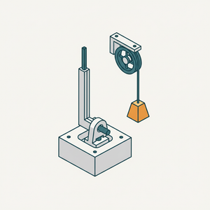 Bell-crank with Weighted Cord and Pulley diagram