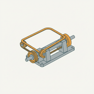 Belt at Right Angles via Guide Pulleys diagram