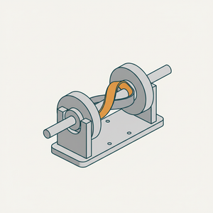 Belt at Right Angles Without Guide Pulleys diagram