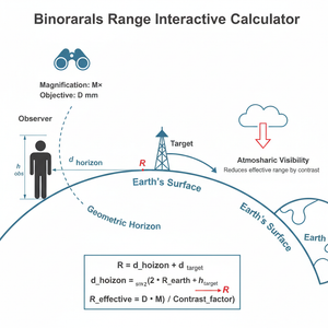 Binoculars Range Interactive Calculator Technical Diagram