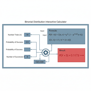 Binomial Distribution Interactive Calculator Technical Diagram