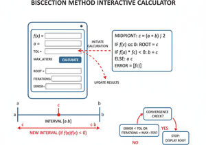 Bisection Method Interactive Calculator Technical Diagram