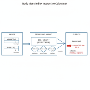 Body Mass Index Interactive Calculator Technical Diagram