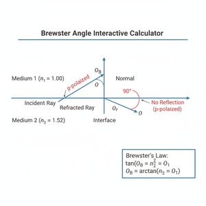 Brewster Angle Interactive Calculator Technical Diagram