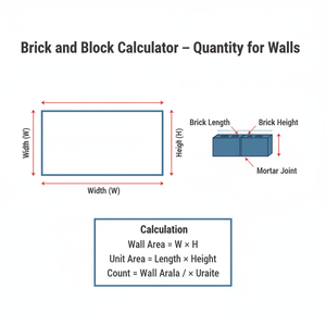 Brick and Block Calculator   Quantity for Walls Technical Diagram