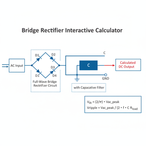Bridge Rectifier Interactive Calculator Technical Diagram