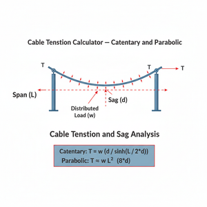 Cable Tension Calculator   Catenary and Parabolic Technical Diagram