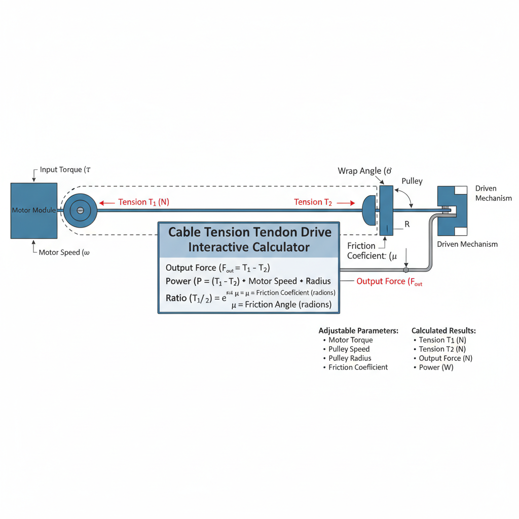 Cable Tension Tendon Drive Interactive Calculator | FIRGELLI