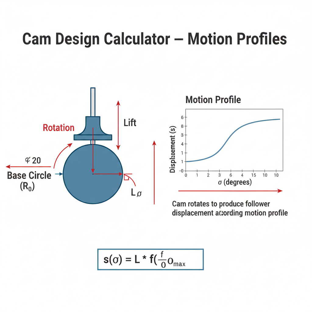 Cam Design Interactive Calculator | Motion Profiles