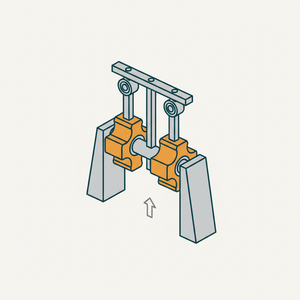 Cams on Shaft to Alternating Rod Motion diagram