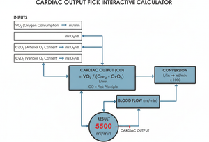 Cardiac Output Fick Interactive Calculator Technical Diagram