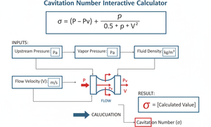 Cavitation Number Interactive Calculator Technical Diagram
