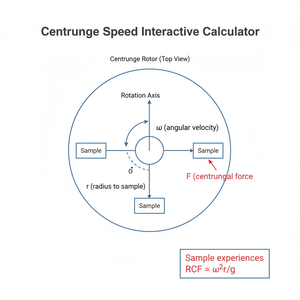 Centrifuge Speed Interactive Calculator Technical Diagram