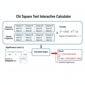 Chi Square Test Interactive Calculator Technical Diagram
