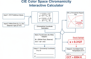 Cie Color Space Chromaticity Interactive Calculator Technical Diagram