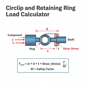 Circlip and Retaining Ring Load Calculator Technical Diagram
