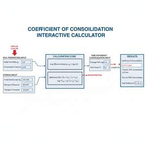 Coefficient Of Consolidation Interactive Calculator Technical Diagram