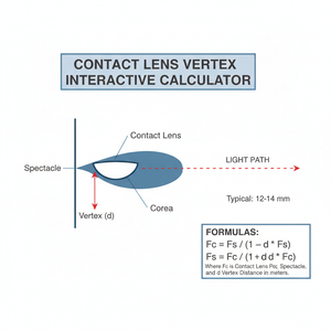 Contact Lens Vertex Interactive Calculator Technical Diagram