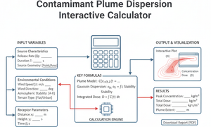 Contaminant Plume Dispersion Interactive Calculator Technical Diagram