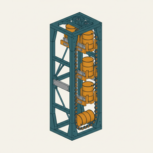 Continual Barrel Elevator diagram