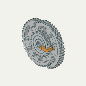 Continuous Rotary via Ratchet Bevel Gears diagram