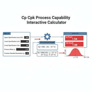 Cp Cpk Process Capability Interactive Calculator Technical Diagram