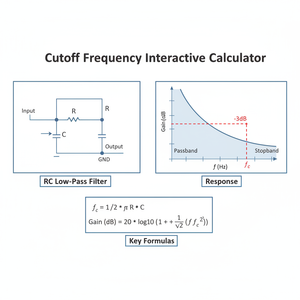 Cutoff Frequency Interactive Calculator Technical Diagram