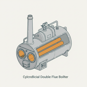Cylindrical Double Flue Boiler diagram