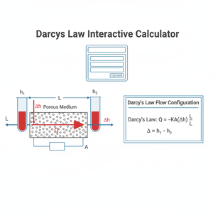 Darcys Law Interactive Calculator Technical Diagram