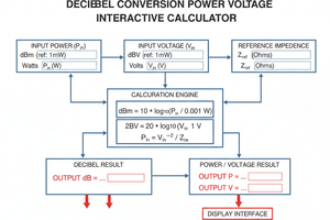 Decibel Conversion Power Voltage Interactive Calculator Technical Diagram