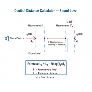 Decibel Distance Calculator   Sound Level Technical Diagram