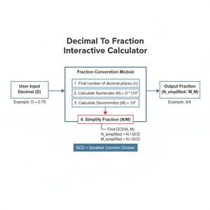 Decimal To Fraction Interactive Calculator Technical Diagram
