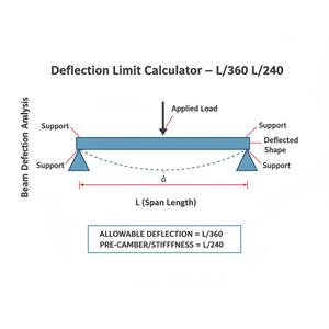 Deflection Limit Calculator   L/360 L/240 Technical Diagram